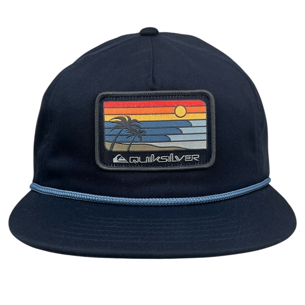 Quiksilver Navy Sunset Palm Tree Patch‎ Hat Snapback Cap